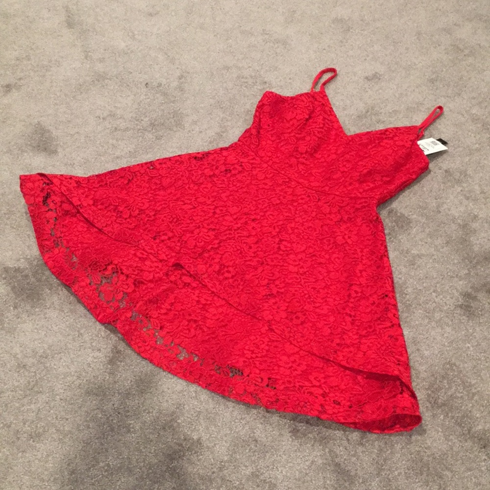 Red lace dress